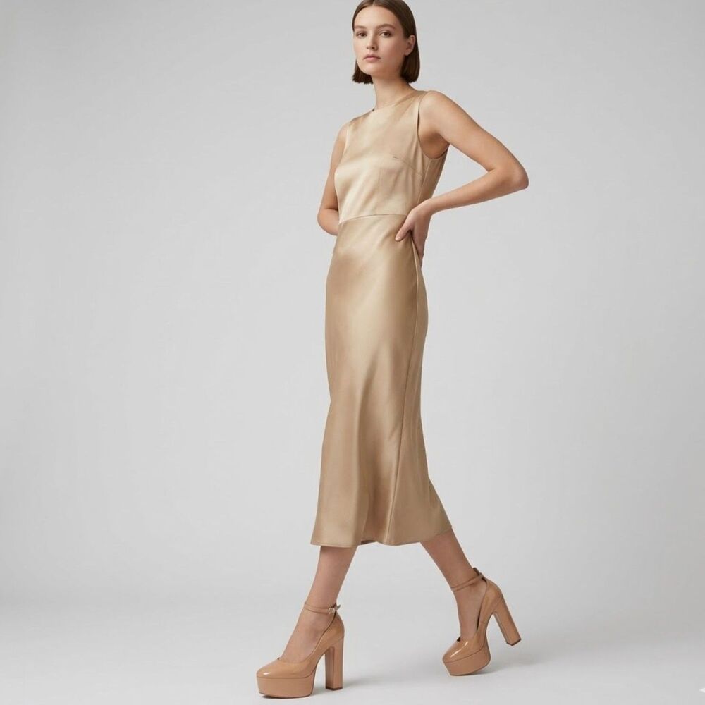 Schutz Heeled Platform Pump 10 Ankle Strap Block Heel Party Sexy Nude Tan Renee